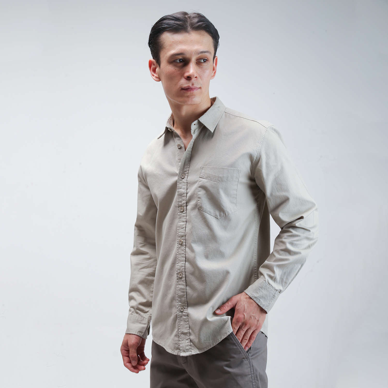 THE GAB'S KEMEJA POLOS LENGAN PANJANG PRIA REGULAR FIT ABAC491J1124