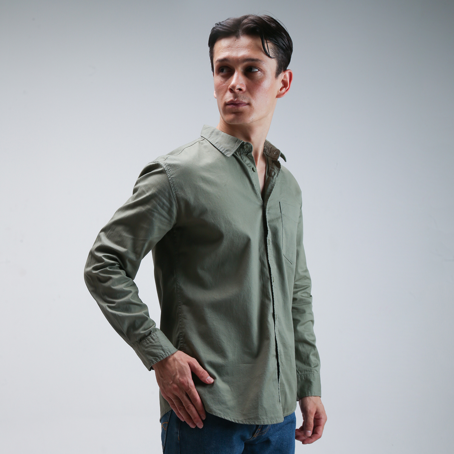 THE GAB'S KEMEJA POLOS PRIA LENGAN PANJANG REGULAR FIT ABAC494J1124